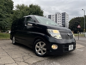 2008 NISSAN ELGRAND Black Highway Star 4WD 3.5L Automatic MPV Full Leather 8 Seater Rear Screen